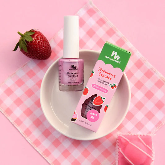 Scented Water Based Nail Polish - Strawberry Cupcake - Pastel Pink