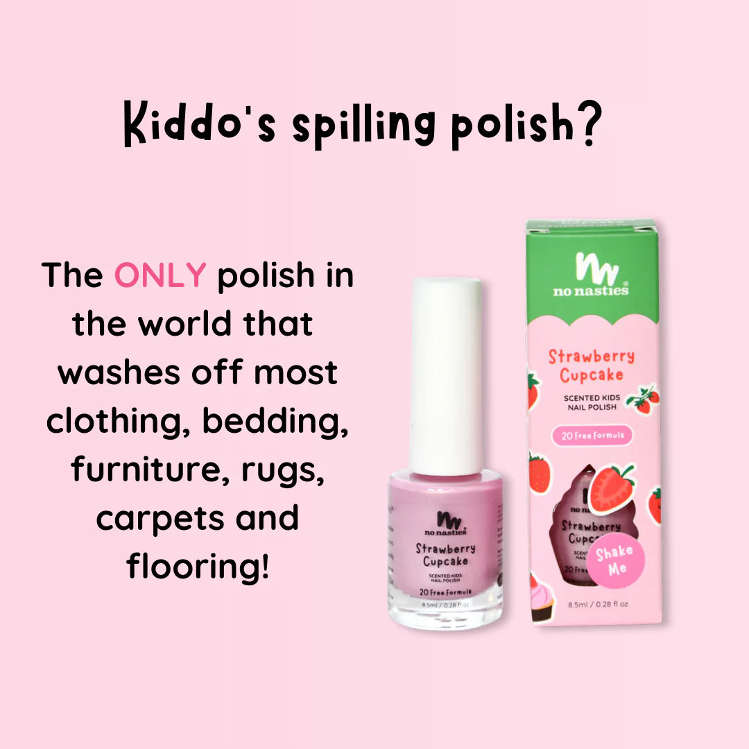 Scented Water Based Nail Polish - Strawberry Cupcake - Pastel Pink