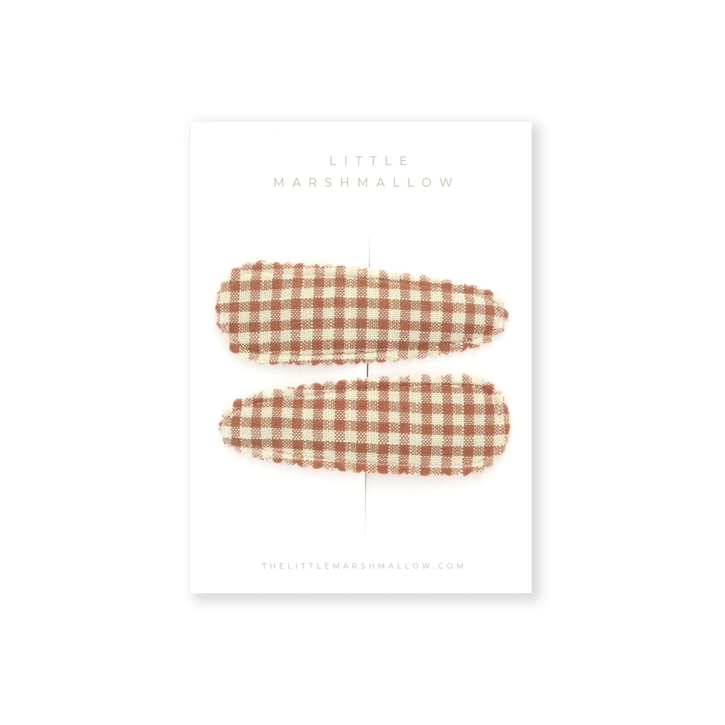 Hair Clips - Teddy Brown Check