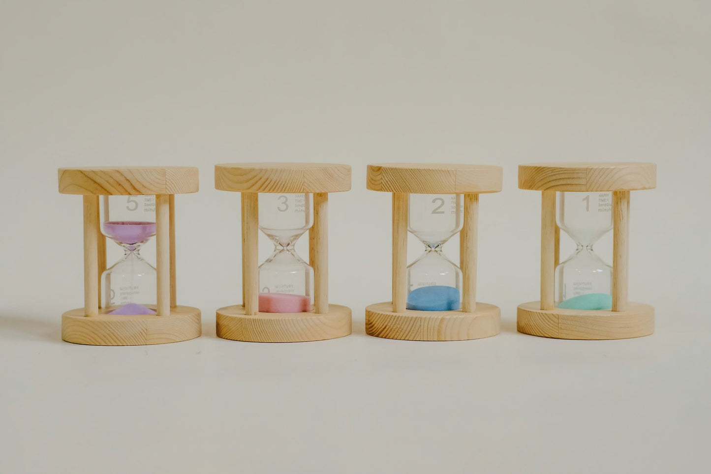 Wooden Sand Timers - Set of 4