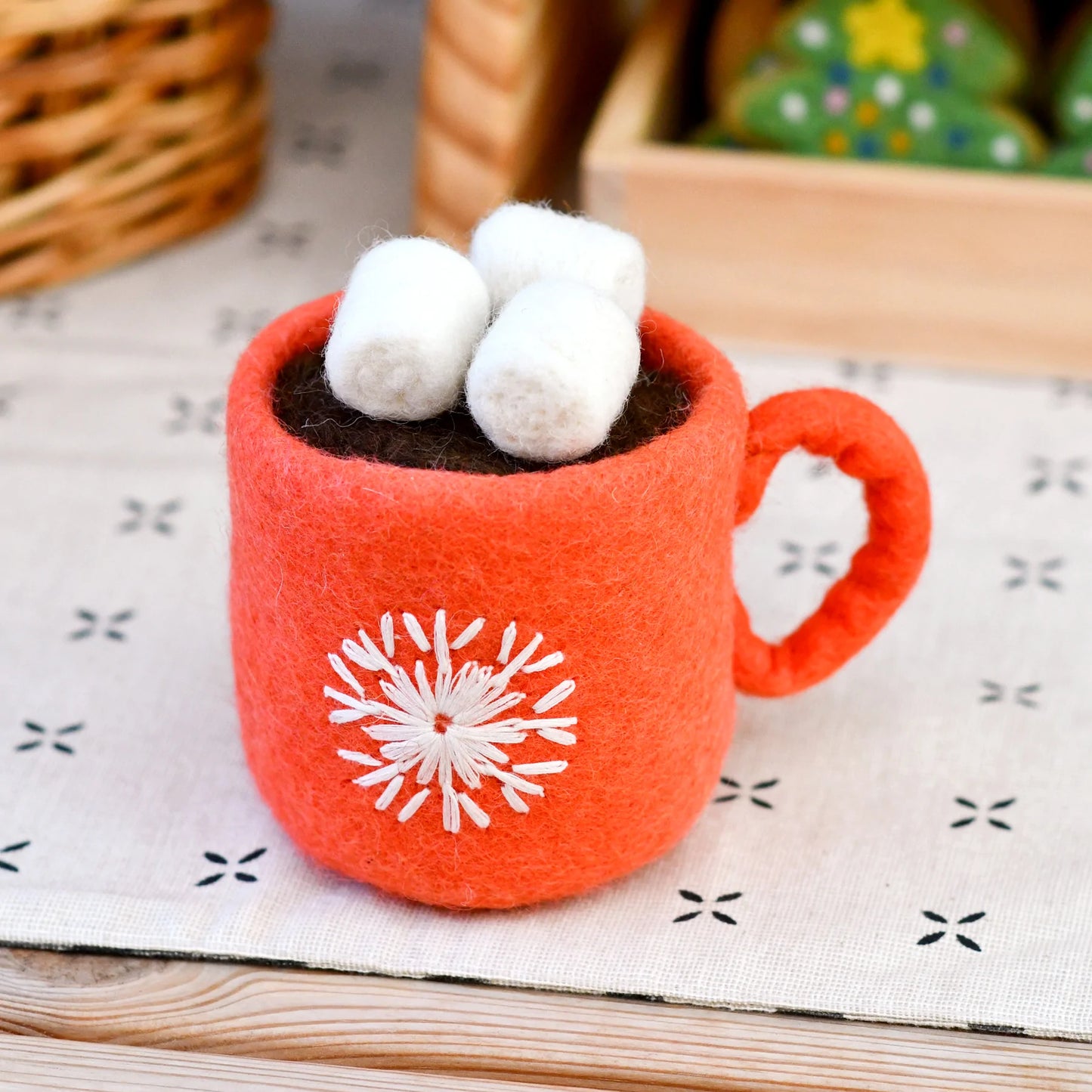 Felt Hot Chocolate Cacao with Marshmallows (Red Cup)