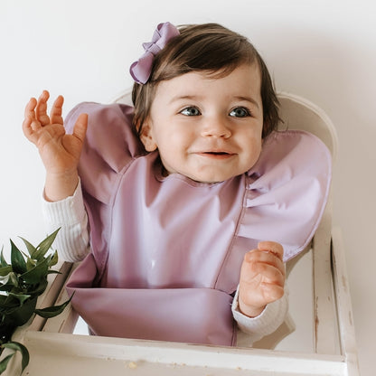 Snuggle Bib Waterproof - Lavender Frill